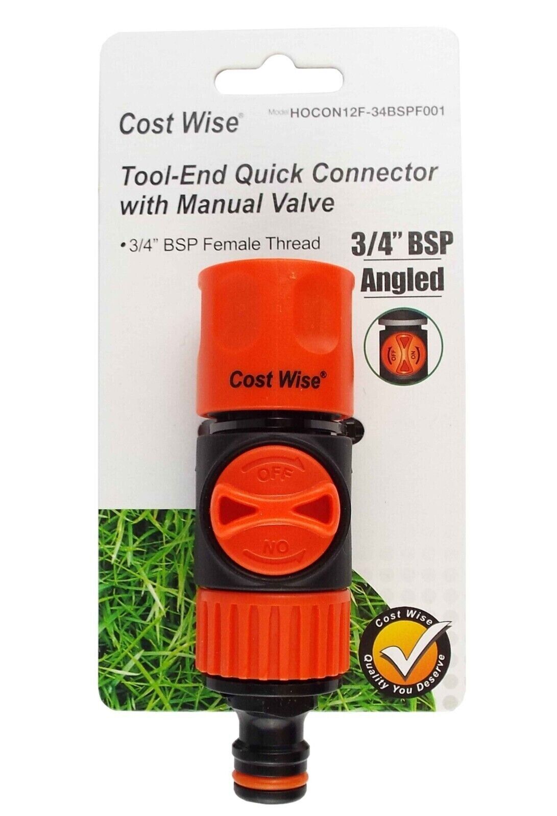 Valve Tap Universal Garden Hose Pipe Flow Control - Click-Lock Male/Female 1/2" - Image 3