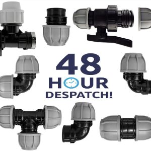 MDPE Compression Connector Fittings BSPM 1/2 3/4 Valve Elbow Straight Stop 20mm