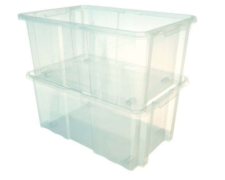 Plastic Storage Box Boxes Lid Handles Food Container Home Kitchen Office Box UK - Image 4