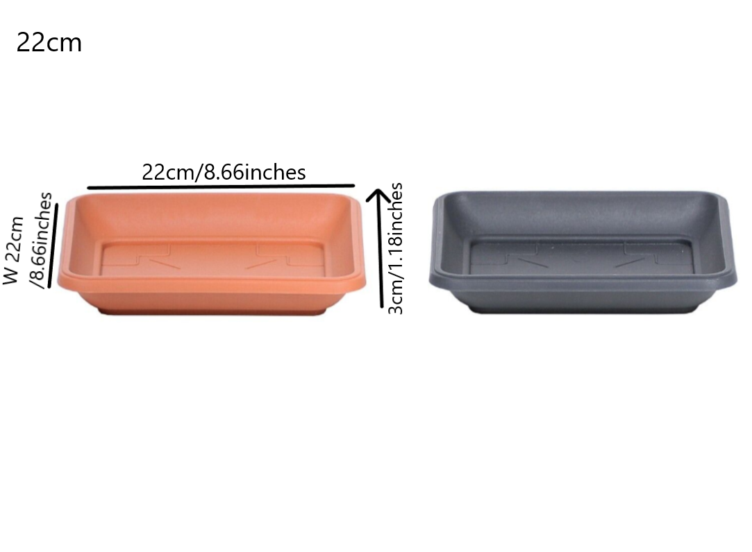 Square Black Plastic Plant Pot Saucers / Water Trays | Sizes Available 14cm-41cm - Image 13