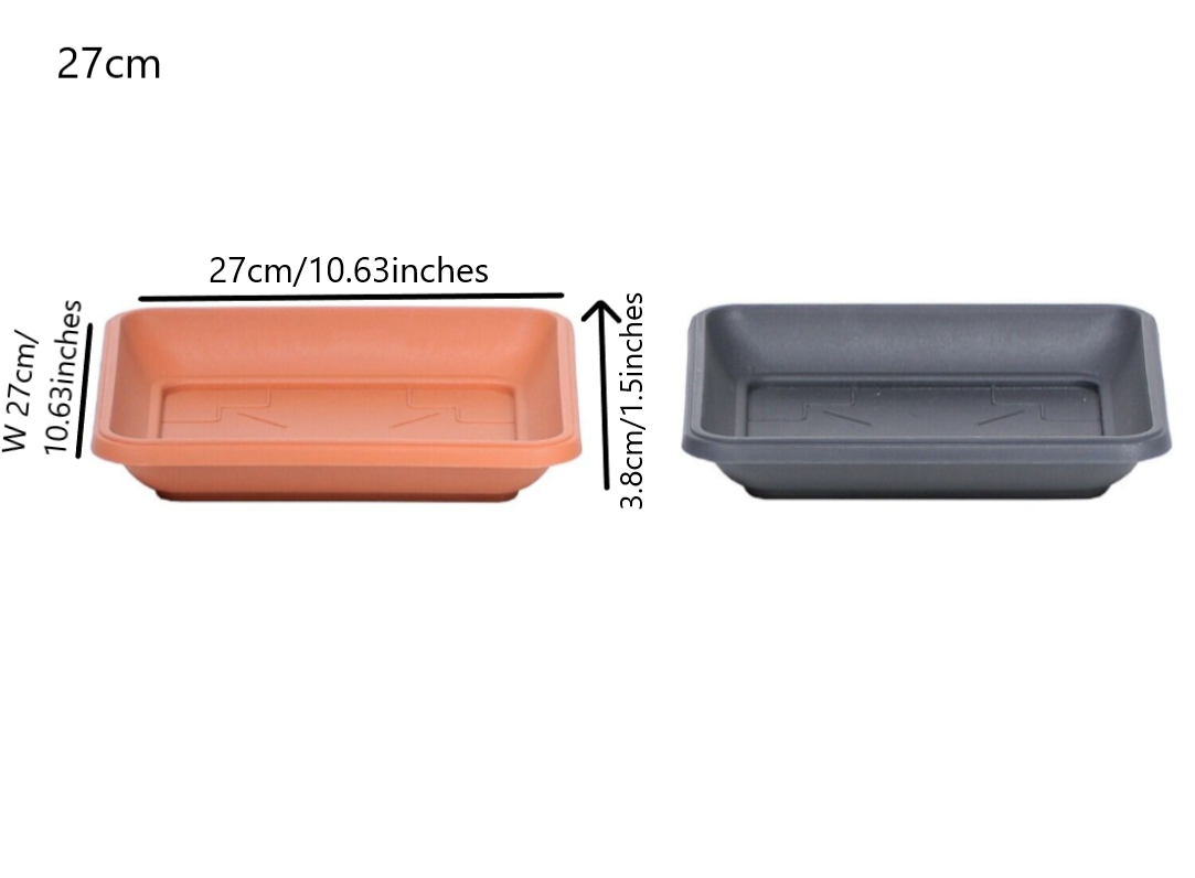 Square Black Plastic Plant Pot Saucers / Water Trays | Sizes Available 14cm-41cm - Image 14