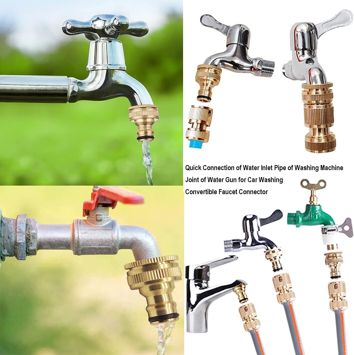 3/4" Tap Fitting Adaptor Fits 1/2" HOSE Tap Water Pipe Connector Garden Threaded - Image 8