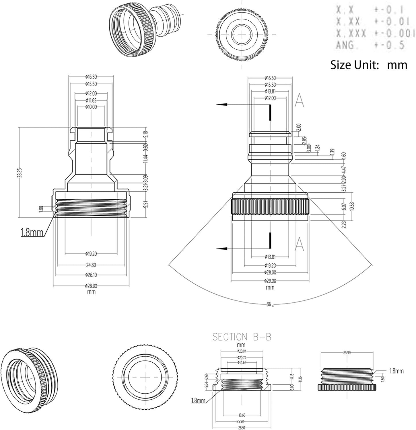 3/4" Tap Fitting Adaptor Fits 1/2" HOSE Tap Water Pipe Connector Garden Threaded - Image 10
