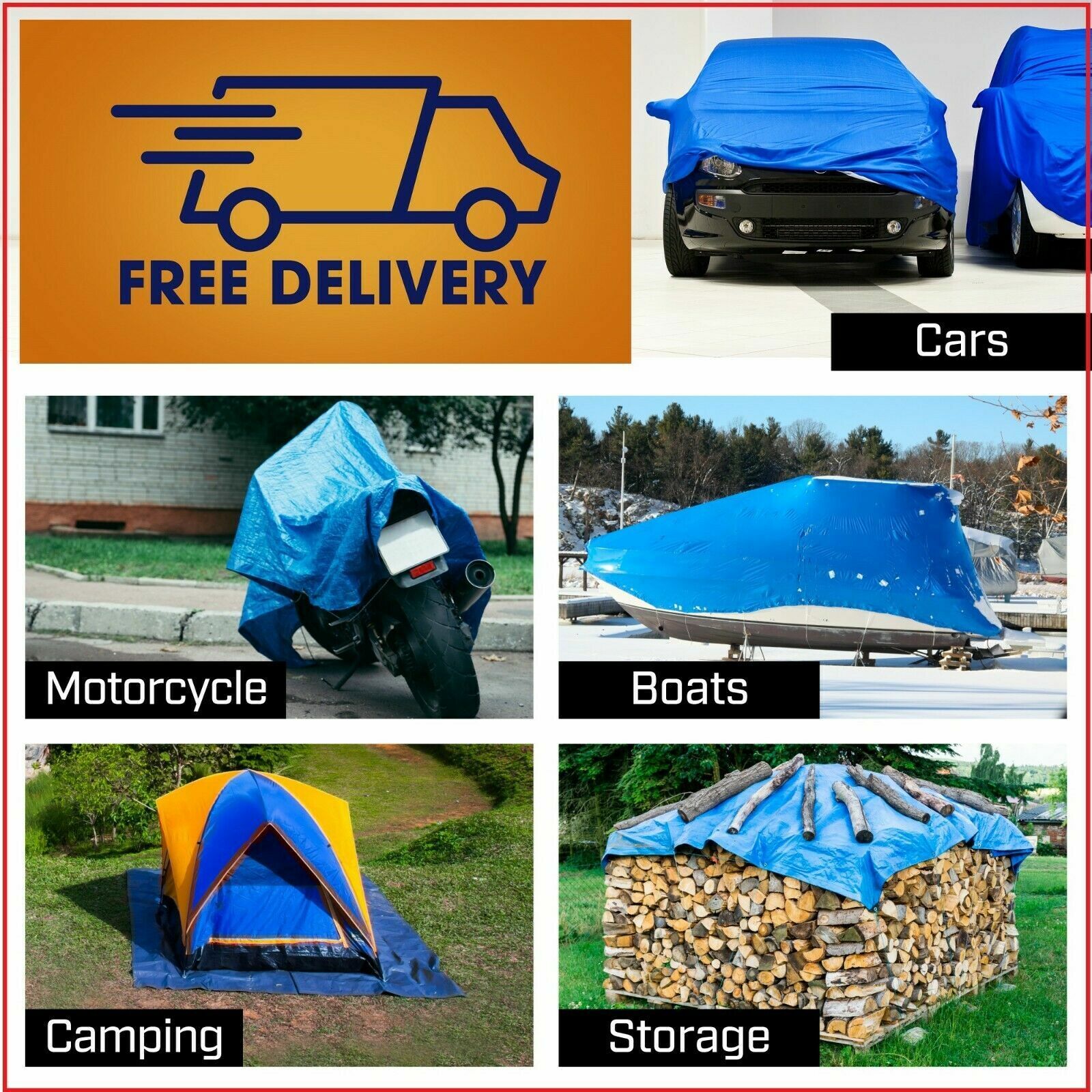 Tarpaulin Heavy Duty Waterproof Cover Roofing Ground Camping Caravan Sheet
