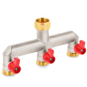 Brass Tap 3 Way Splitter Manifold With Valves 3/4" BSP Outlets Garden Watering