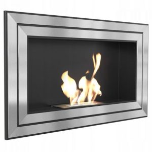 Bio Ethanol Fireplace Silver KRATKI Bioethanol 1100 cm JULIET Wall Mounted Fire