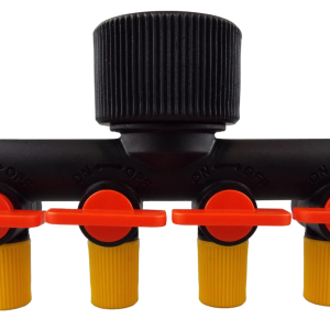 4-WAY MICRO MANIFOLD Tap Connector Independent On/Off Valves Drip Irrigation
