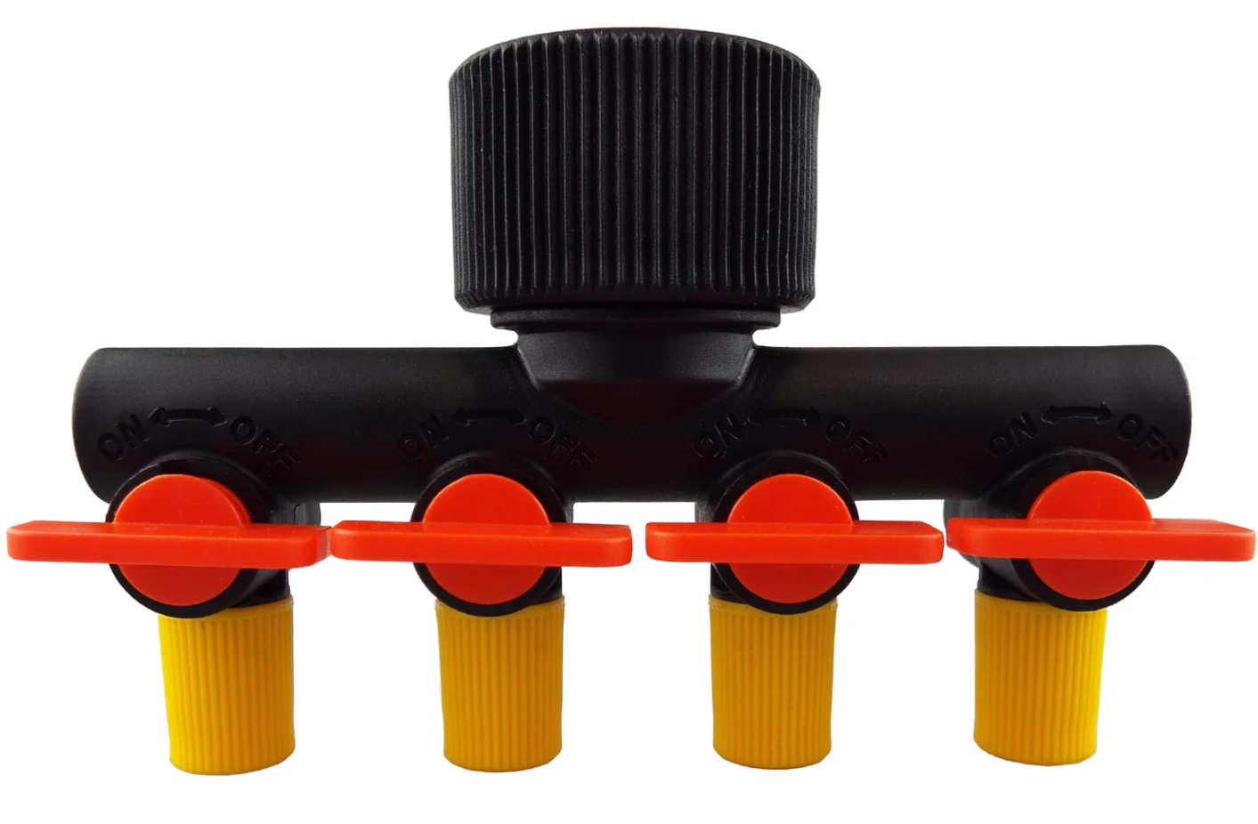 4-WAY MICRO MANIFOLD Tap Connector Independent On/Off Valves Drip Irrigation