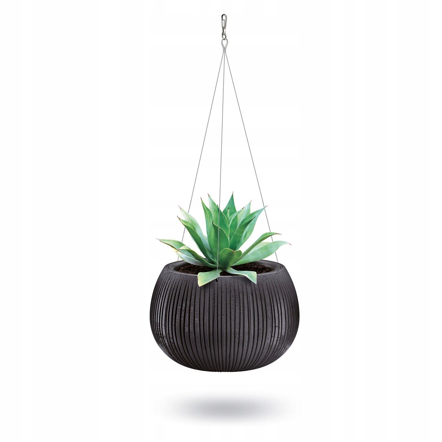 Hanging Plant Pot Beton effect Bowl Plastic Flower Garden Indoor Outdoor Planter - Image 2