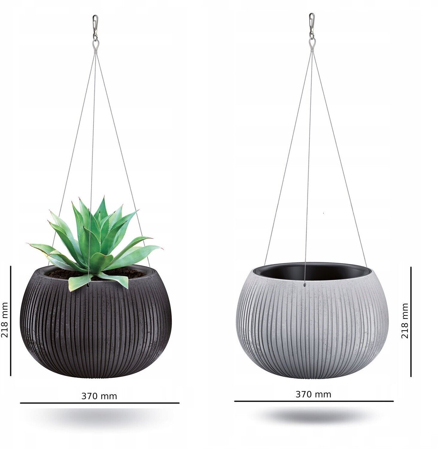 Hanging Plant Pot Beton effect Bowl Plastic Flower Garden Indoor Outdoor Planter - Image 8