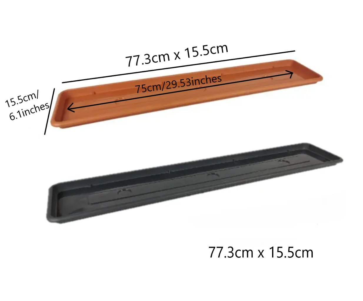 Pot Rectangle Drip Trays Indoor Outdoor Plant Saucer Plastic Tray Saucers - Image 3