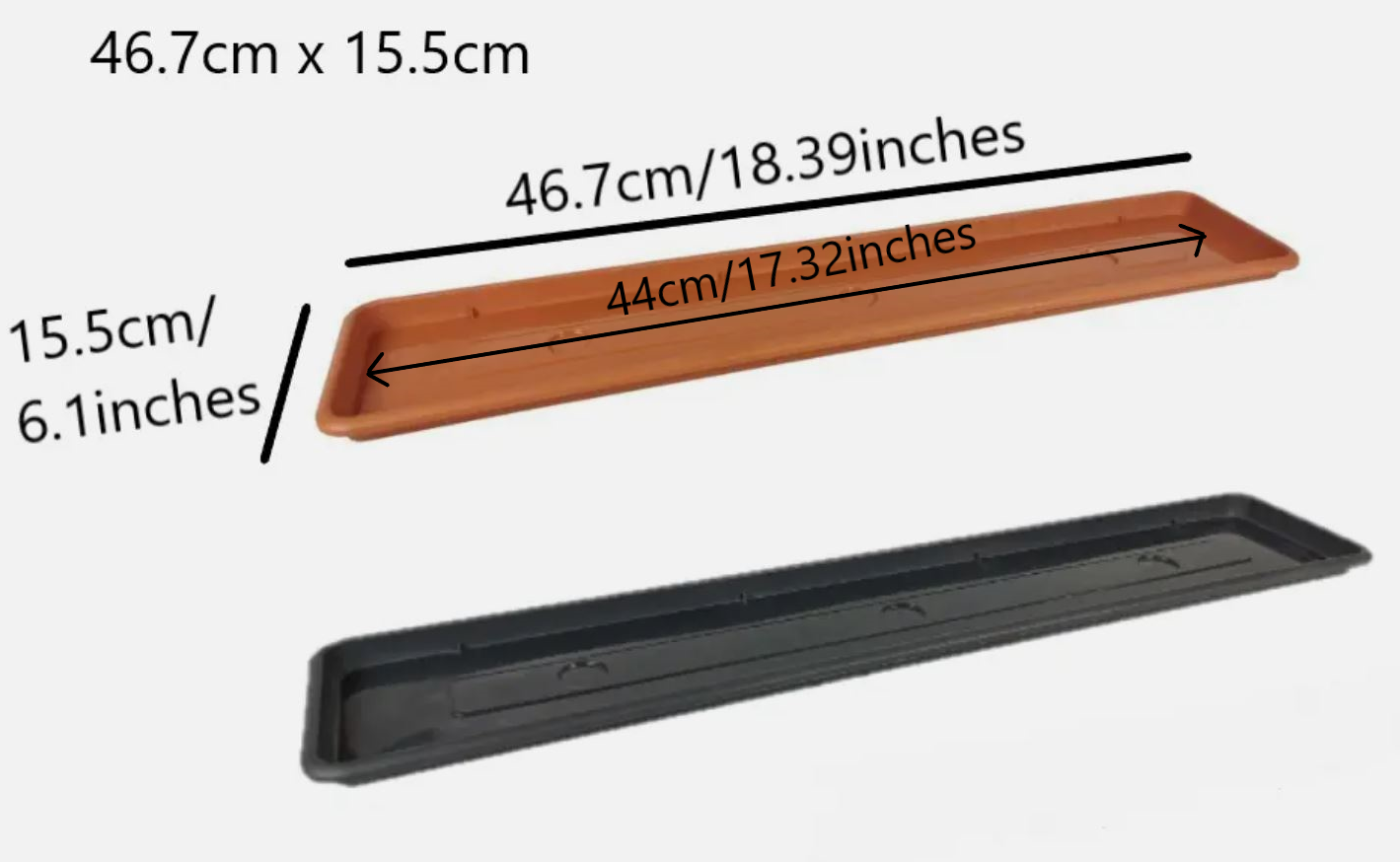 Pot Rectangle Drip Trays Indoor Outdoor Plant Saucer Plastic Tray Saucers - Image 4