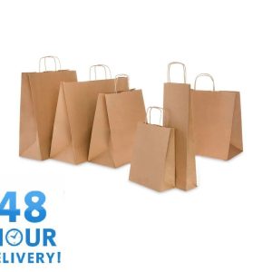 BROWN KRAFT SMALL LARGE PAPER CARRIER BAGS WITH TWISTED HANDLES PARTY GIFT