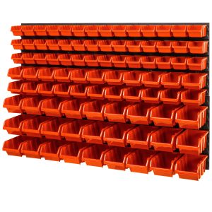 WALL MOUNTED TOOL PEG BOARD 1152mm x 780mm 91 ELEMENTS GARAGE STORAGE BINS WORKSHOP RACK SHED ORGANISER