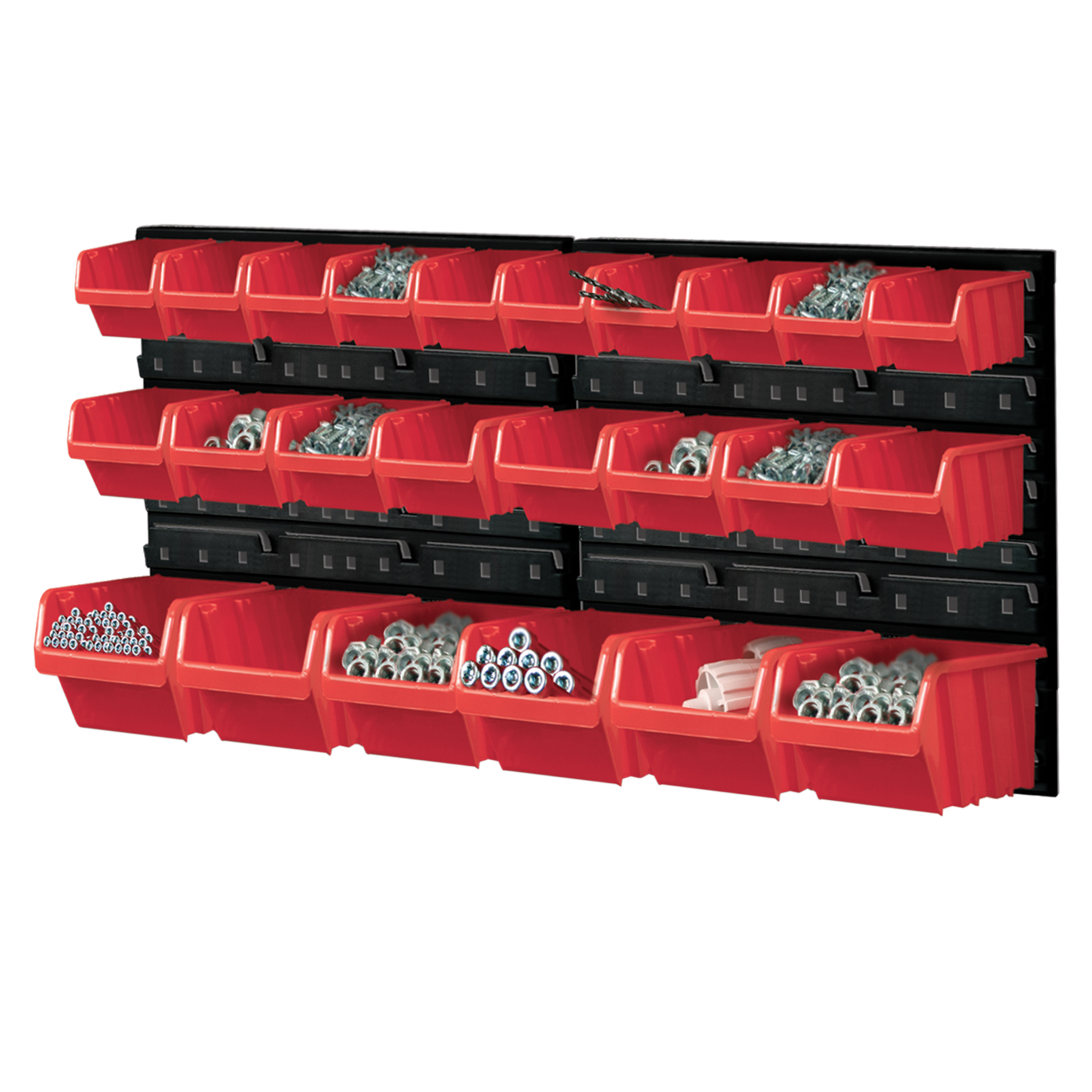 WALL MOUNTED TOOL PEG BOARD 772mm x 390mm 24 ELEMENTS GARAGE STORAGE BINS WORKSHOP RACK SHED ORGANISER