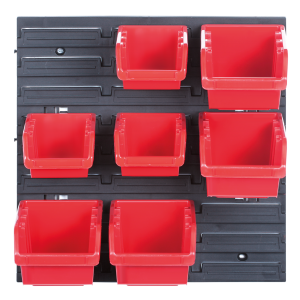 WALL MOUNTED TOOL PEG BOARD 772mm x 390mm 7 ELEMENTS GARAGE STORAGE BINS WORKSHOP RACK SHED ORGANISER