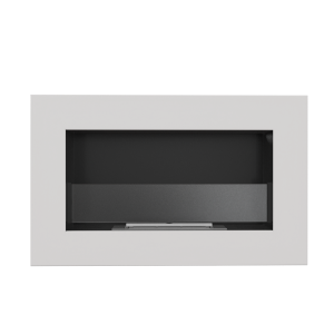 Bio Ethanol Fireplace Biofire Fire WHITE Modern Professional 650 x 400 GLASS Panel