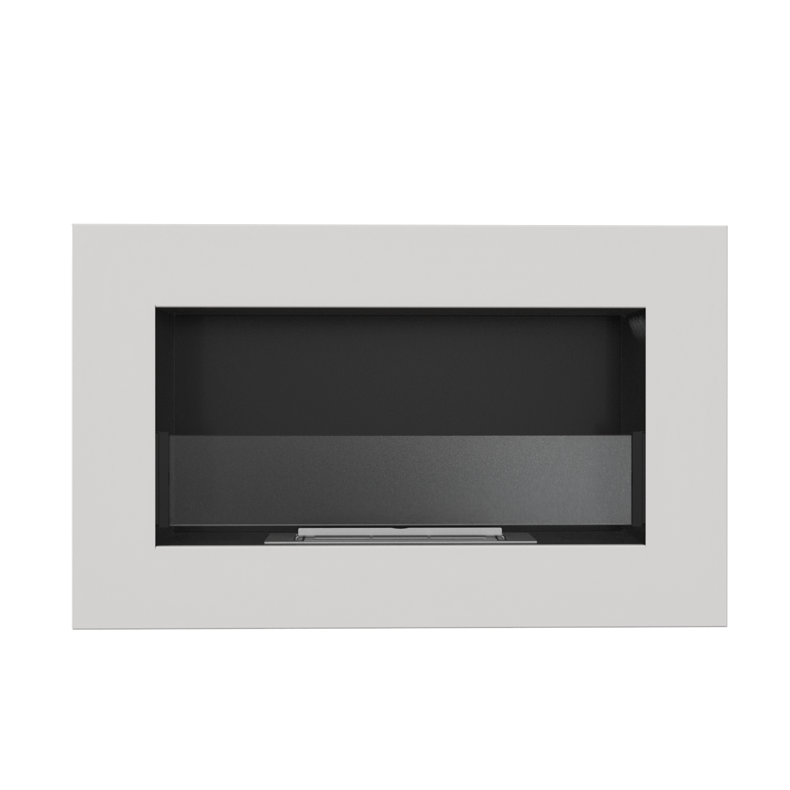 Bio Ethanol Fireplace Biofire Fire WHITE Modern Professional 650 x 400 GLASS Panel