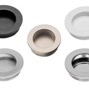 Recessed Flush Sliding Door Handle Finger Pull Circle 40 x 35 x 10mm 5 Colours