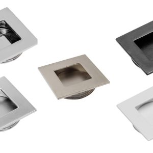 Recessed Flush Sliding Door Handle Finger Pull Square 40 x 40 x 10mm 5 Colours
