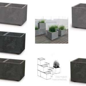 Plant Flower Pot Concrete Square Planter Inner Pot Garden Patio Home Large Beton