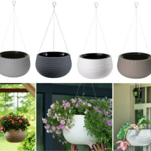 Hanging Planter Basket Pot Plaited Flower Planter Chain Home Garden Decorative