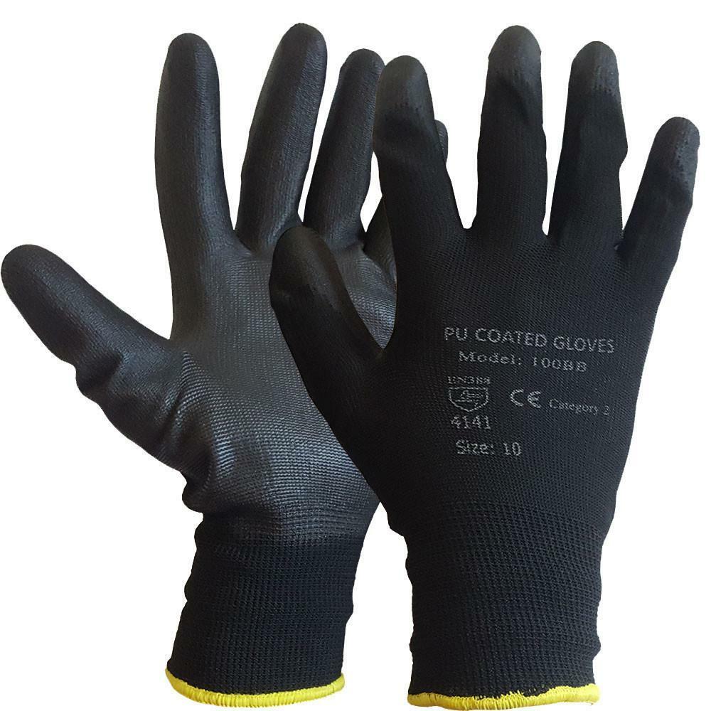 Black PU Coated Work Gloves