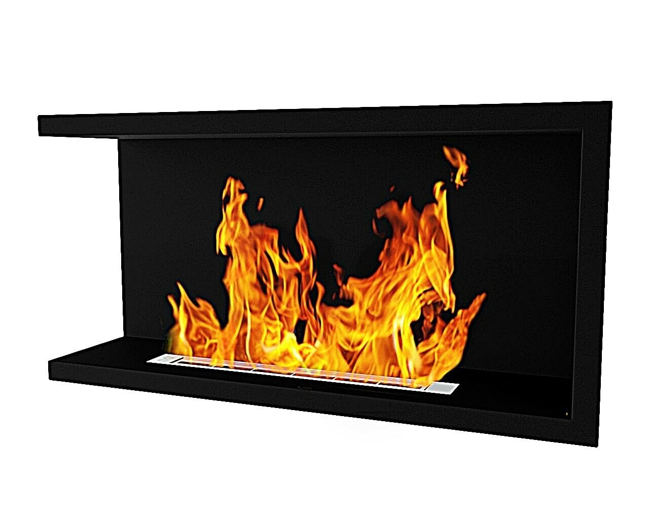 Bio Ethanol Fireplace Biofire Fire B2C Professional Corner Unit BLACK WITH GLASS - Image 6