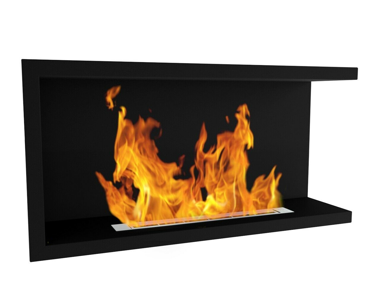 Bio Ethanol Fireplace Biofire Fire B2C Professional Corner Unit BLACK WITH GLASS - Image 7
