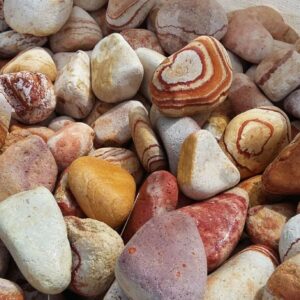 Decorative Rainbow Orange White Stones / Pebbles