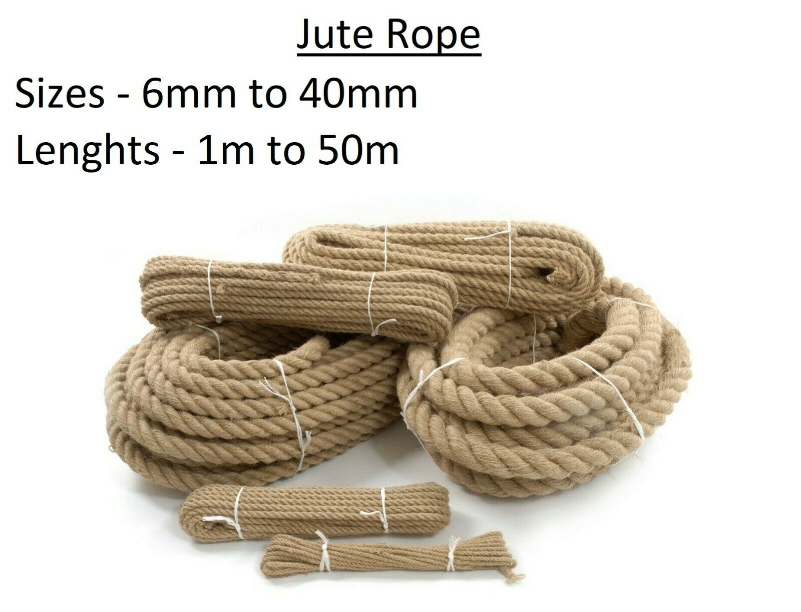 Jute Rope Natural Twisted Braided - Image 3