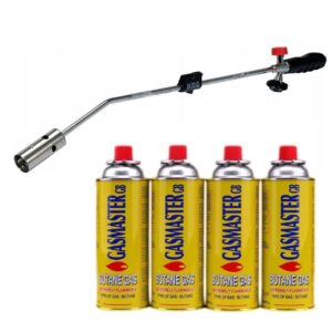 Weed Wand Gas Blowtorch Killer Garden Burner Torch Blaster + 4 Butane Gas Weeds