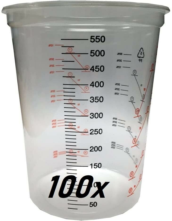Plastic Paint Mixing Cups 600cc- Pack of 100