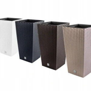 Tall Planter Plant Flower Pot Outdoor Garden Weatherproof with Insert Rattan