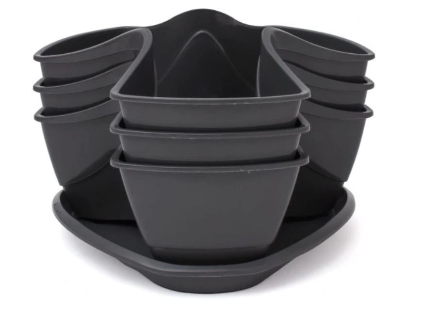 Vertical Herb Strawberry Planter with Hanging Chain Garden Stackable Pot 12 pcs - Image 5