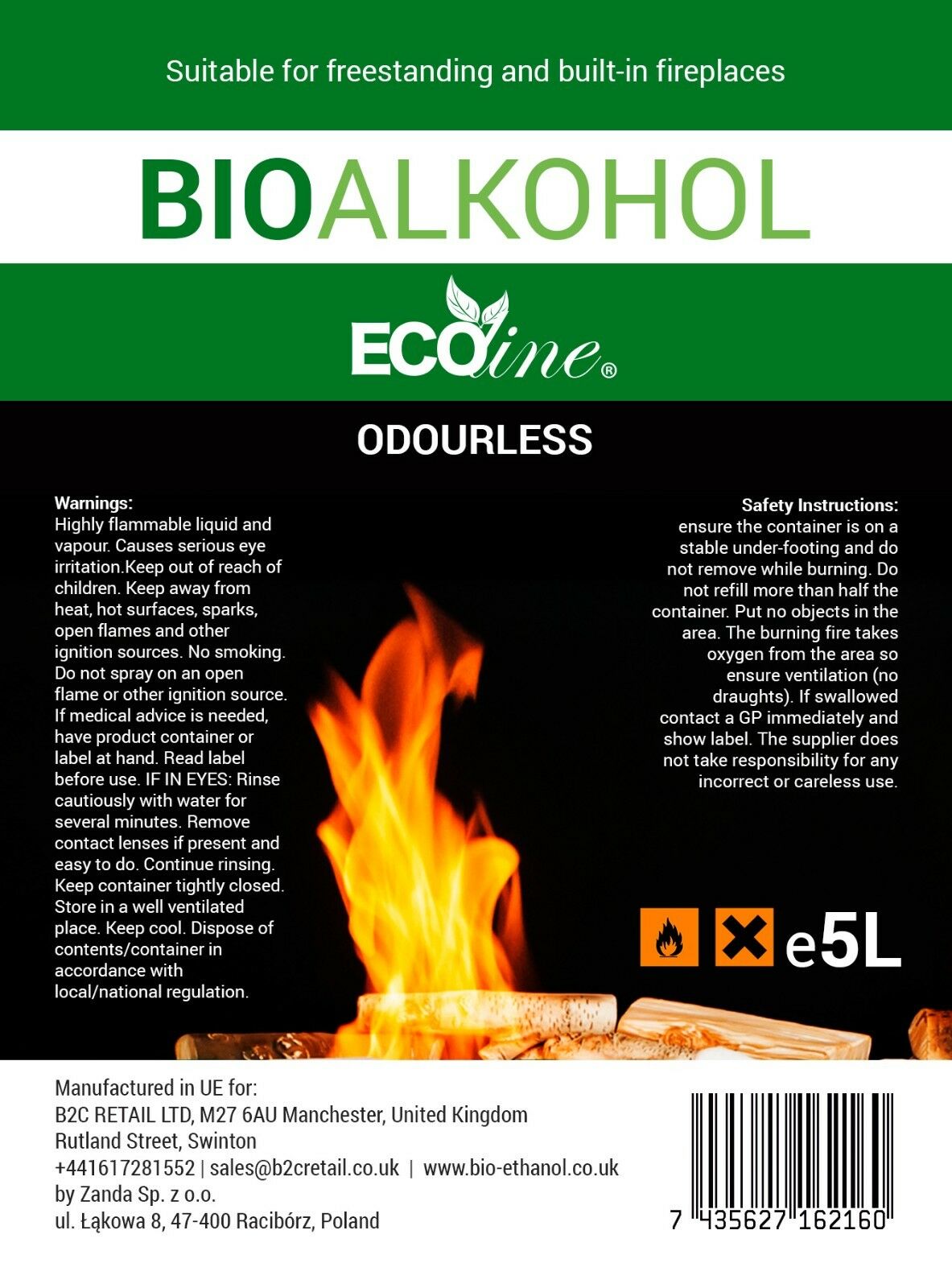 Bio ethanol Fuel EcoLine Clean Burn Bioethanol Premium Grade Quality Odourless - Image 4