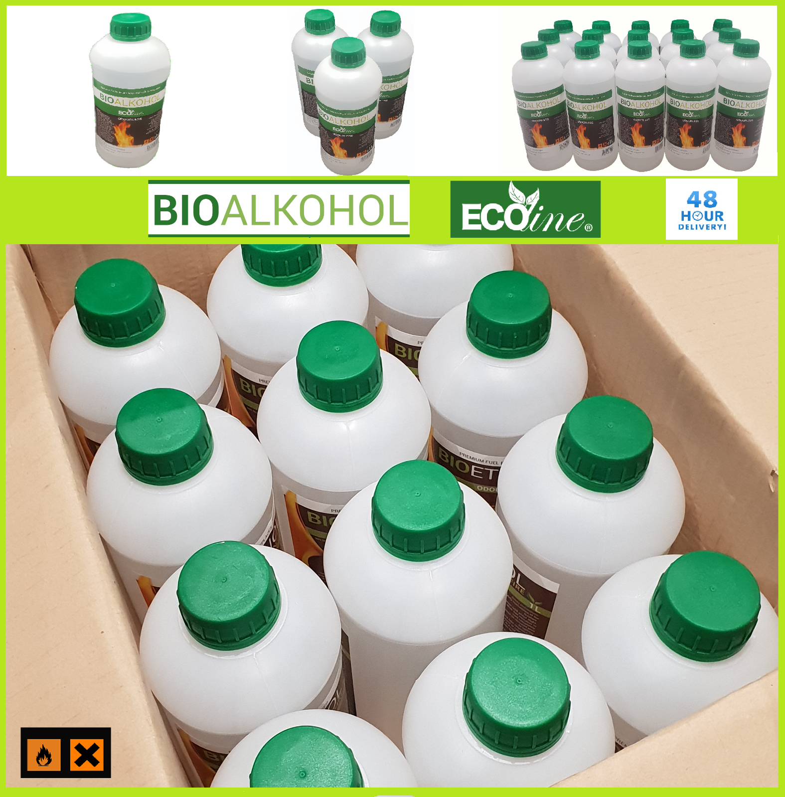 Bio ethanol Fuel EcoLine Clean Burn Bioethanol Premium Grade Quality Odourless