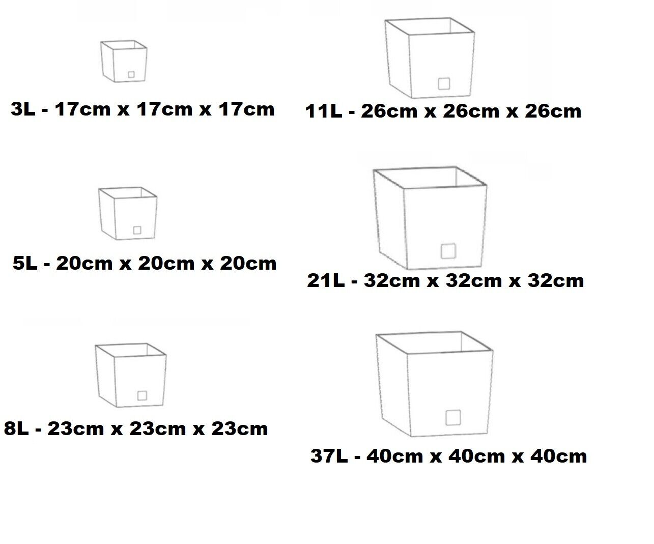 Plant Flower Pot Square Rattan Planter Inner Pot 6 Sizes Garden Patio Home Large - Image 3