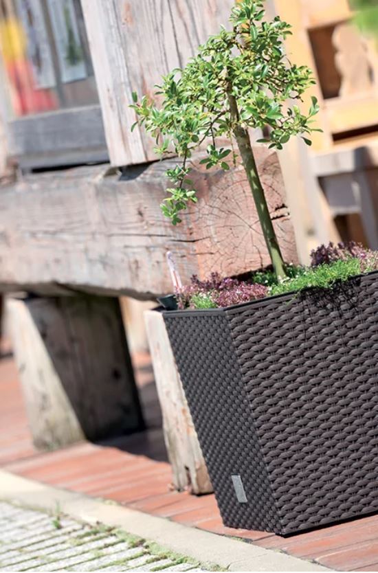 Plant Flower Pot Square Rattan Planter Inner Pot 6 Sizes Garden Patio Home Large - Image 4