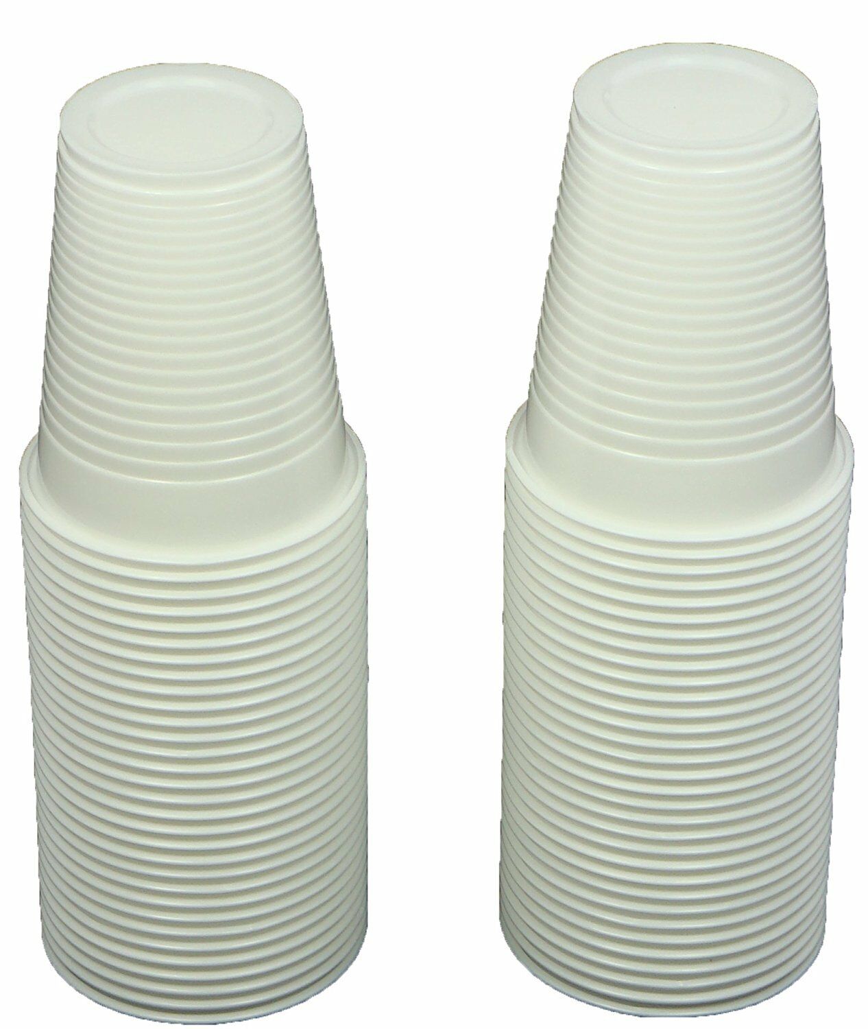 White and Clear Plastic Drinking Cups - 7 OZ Disposable - Image 3