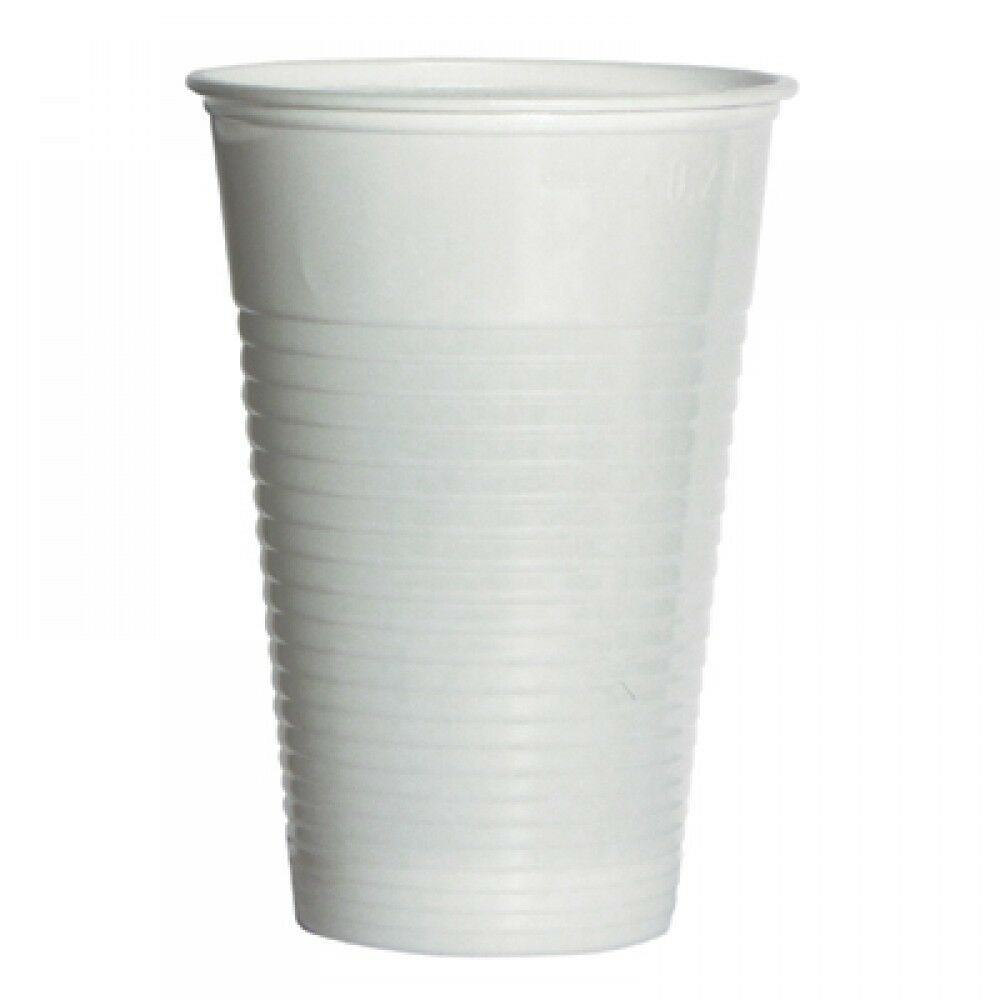 White and Clear Plastic Drinking Cups - 7 OZ Disposable - Image 4