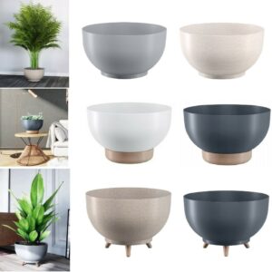 Bowl Planter Plant Pot Legs Oval Flower Modern Decorative Saucer Indoor Outdoor