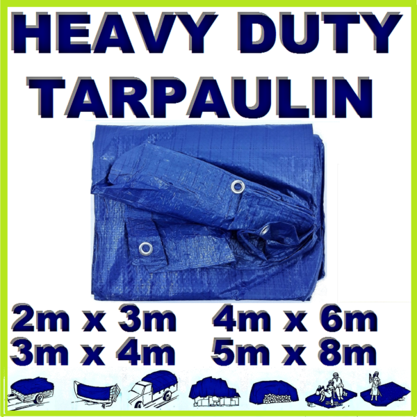 Tarpaulin Cover Sheet 4 Sizes Of Heavy Duty Waterproof  Ground Camping Sheet