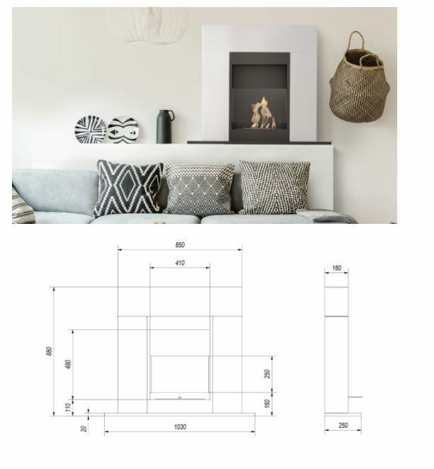 Bio Ethanol Fireplace Kratki Biofire B2C Professional Portal WHISKEY2 with glass - Image 7