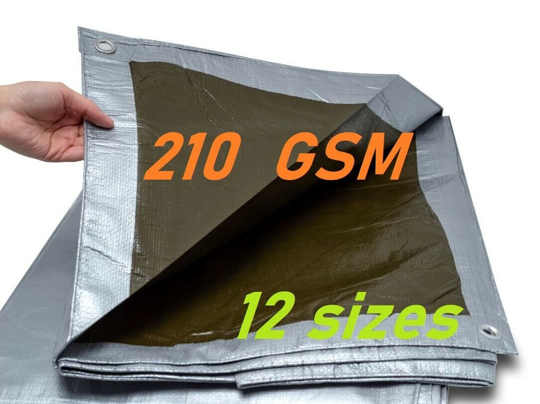 Tarpaulin Grey/Brown Multipurpose 210GSM Waterproof Cover